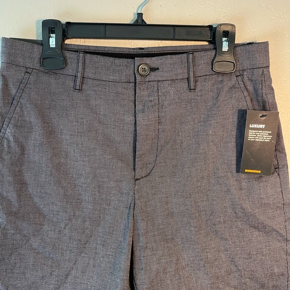 Marc Anthony Gray Flat Front Shorts Belt Loops SZ 32W Stretch Waist Slim Fit Men - Picture 3 of 15